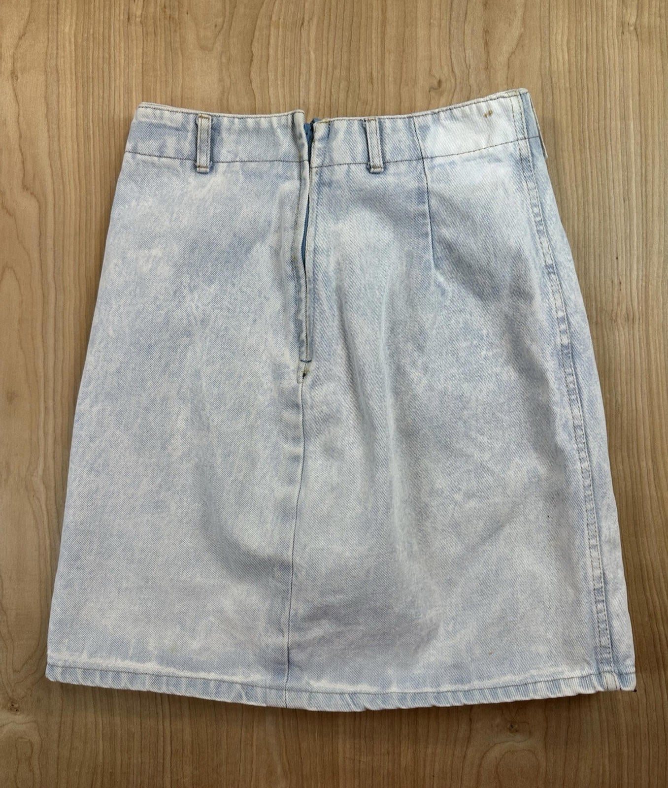 vintage 80's BONGO JEANS denim skirt SIZE 11 made in USA acid wash NEW WAVE prep
