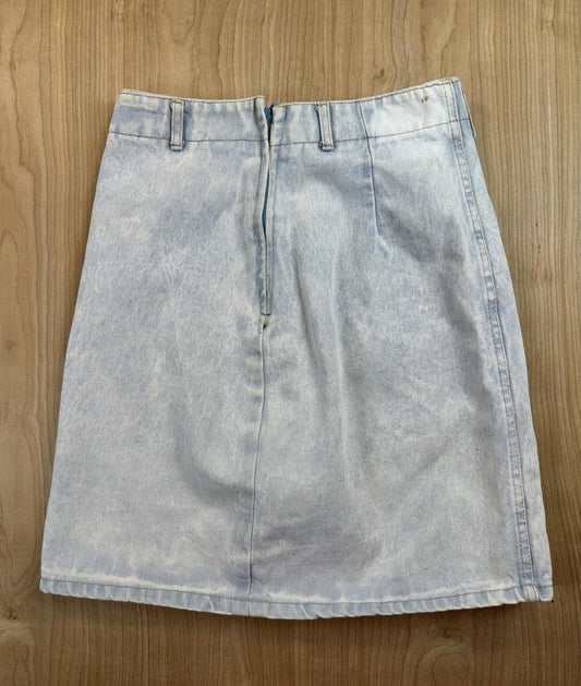 vintage 80's BONGO JEANS denim skirt SIZE 11 made in USA acid wash NEW WAVE prep
