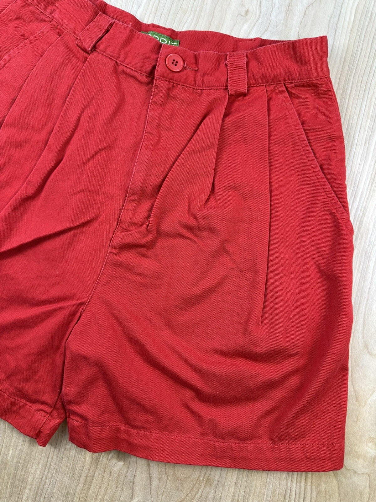 vintage 80's ESPRIT red pleated SHORTS all COTTON size 11/12 preppy NEW WAVE