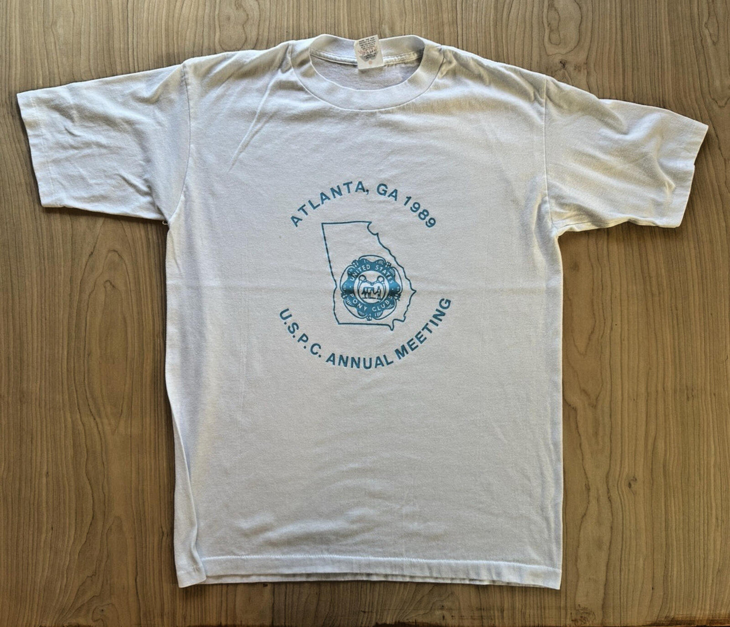 vintage 1989 PONY CLUB annual meeting T SHIRT white SINGLE STITCH Atlanta GA