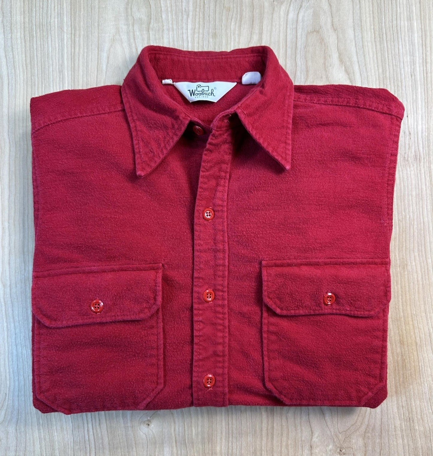 vintage 60's WOOLRICH red flannel LARGE botton up HEAVY preppy GORP ZONE