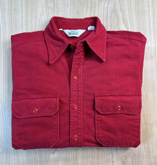 vintage 60's WOOLRICH red flannel LARGE botton up HEAVY preppy GORP ZONE