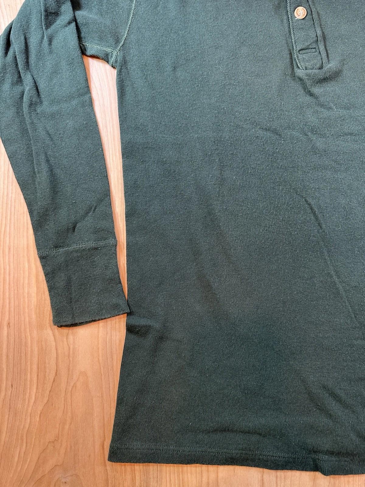 vintage 70's Duofold henly collar Thermal green Made In Usa xtra large Gorp