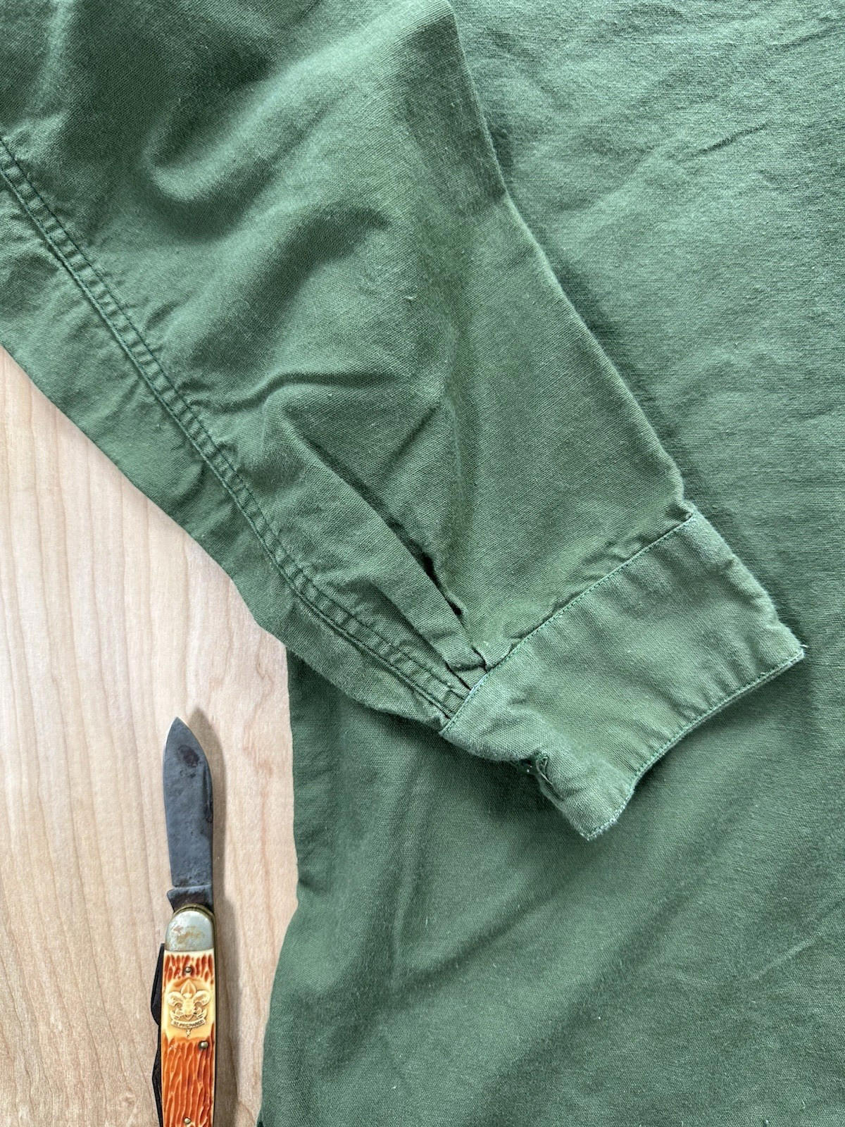 vintage military longsleeve POPOVER large PREPPY gorpcore MANDARIN type collar