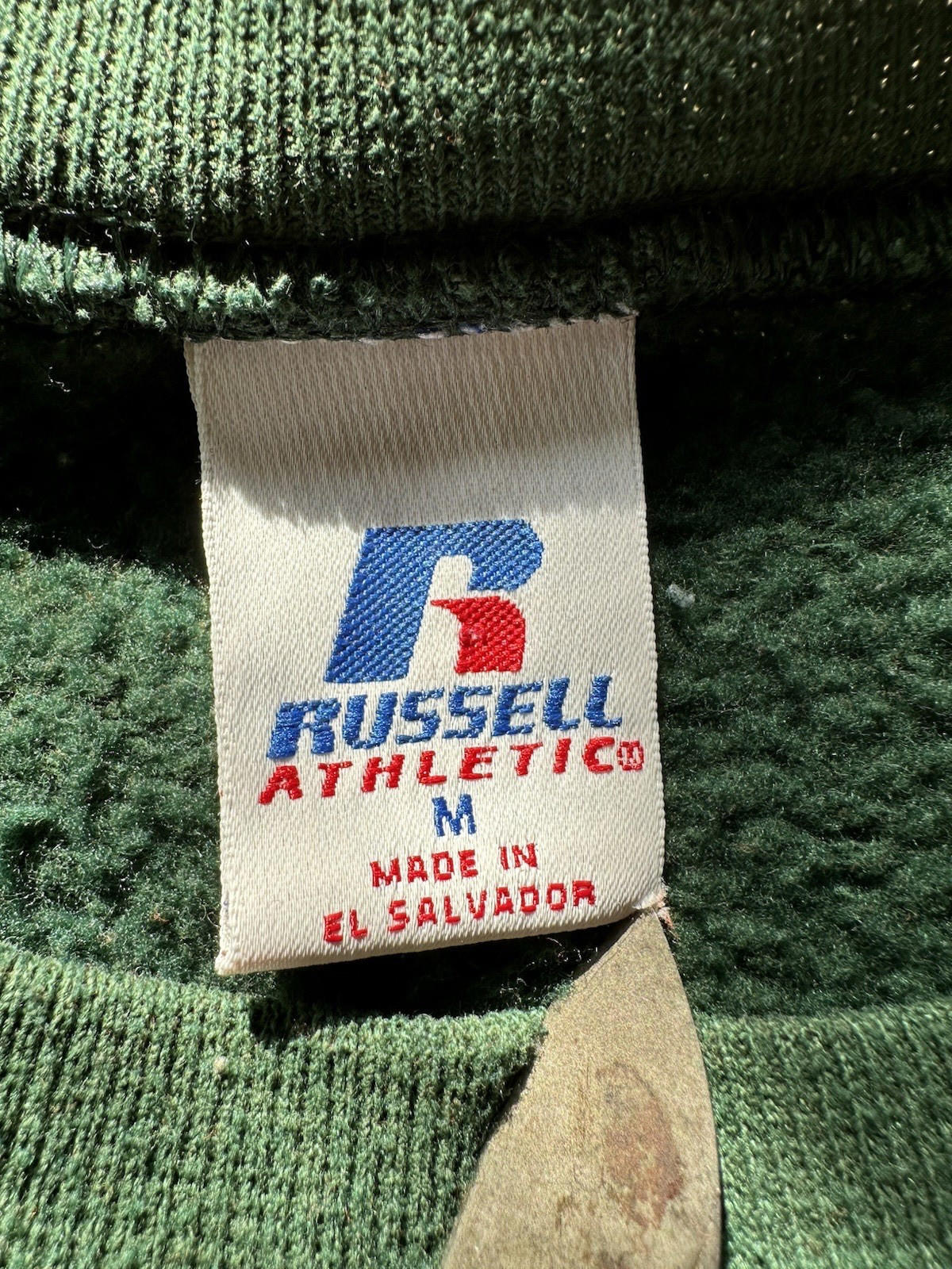 vintage 2000 RUSSELL athletic GREEN pullover sweatshirt MEDIUM