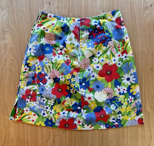 vintage 70's FLORAL A line SKIRT back slit ZIPPER indie HIPPY preppy ONE POCKET