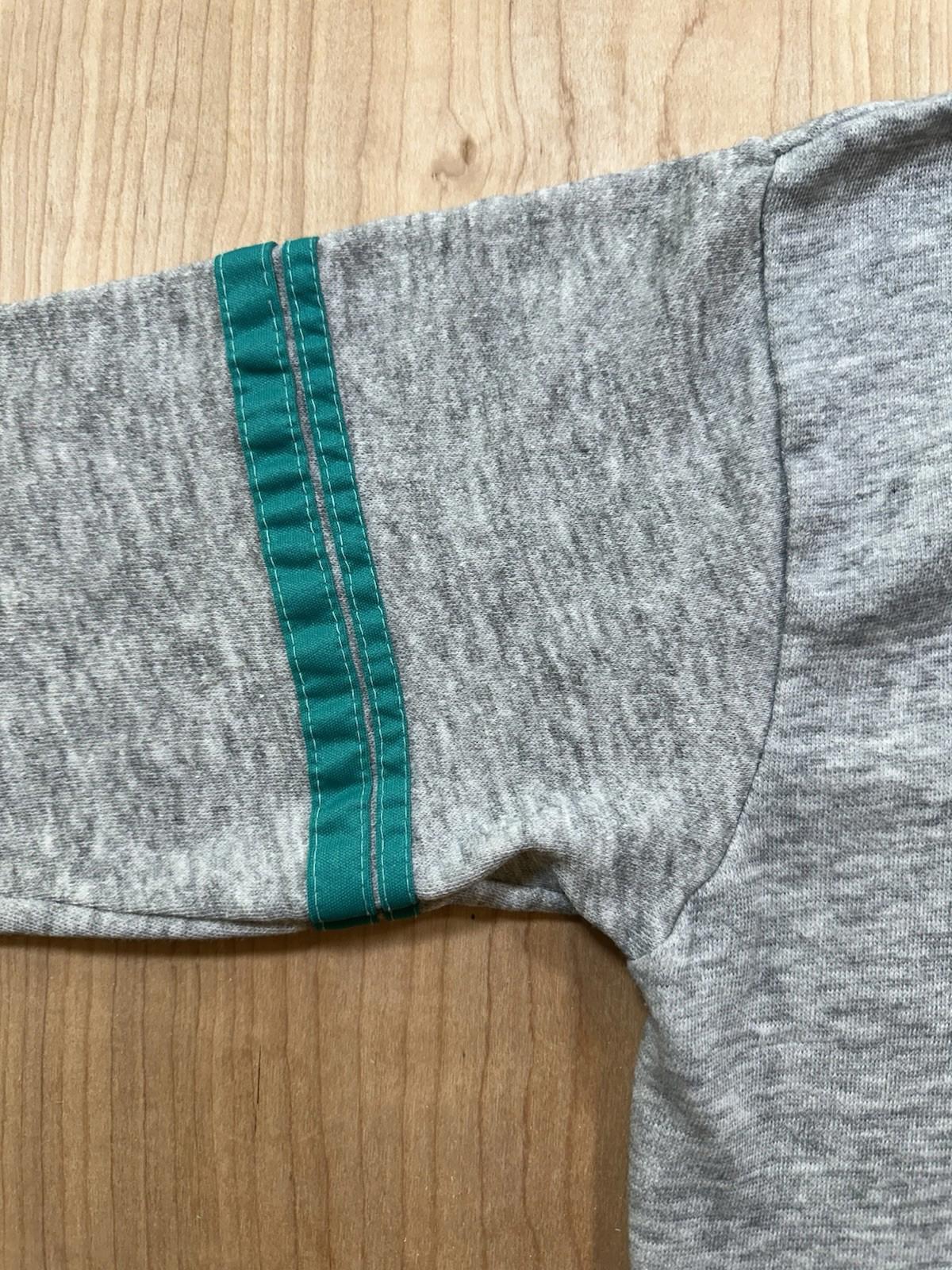 vintage 80's GAP V neck SWEATSHIRT jumper SPORTY STRIPES grey LARGE made in USA