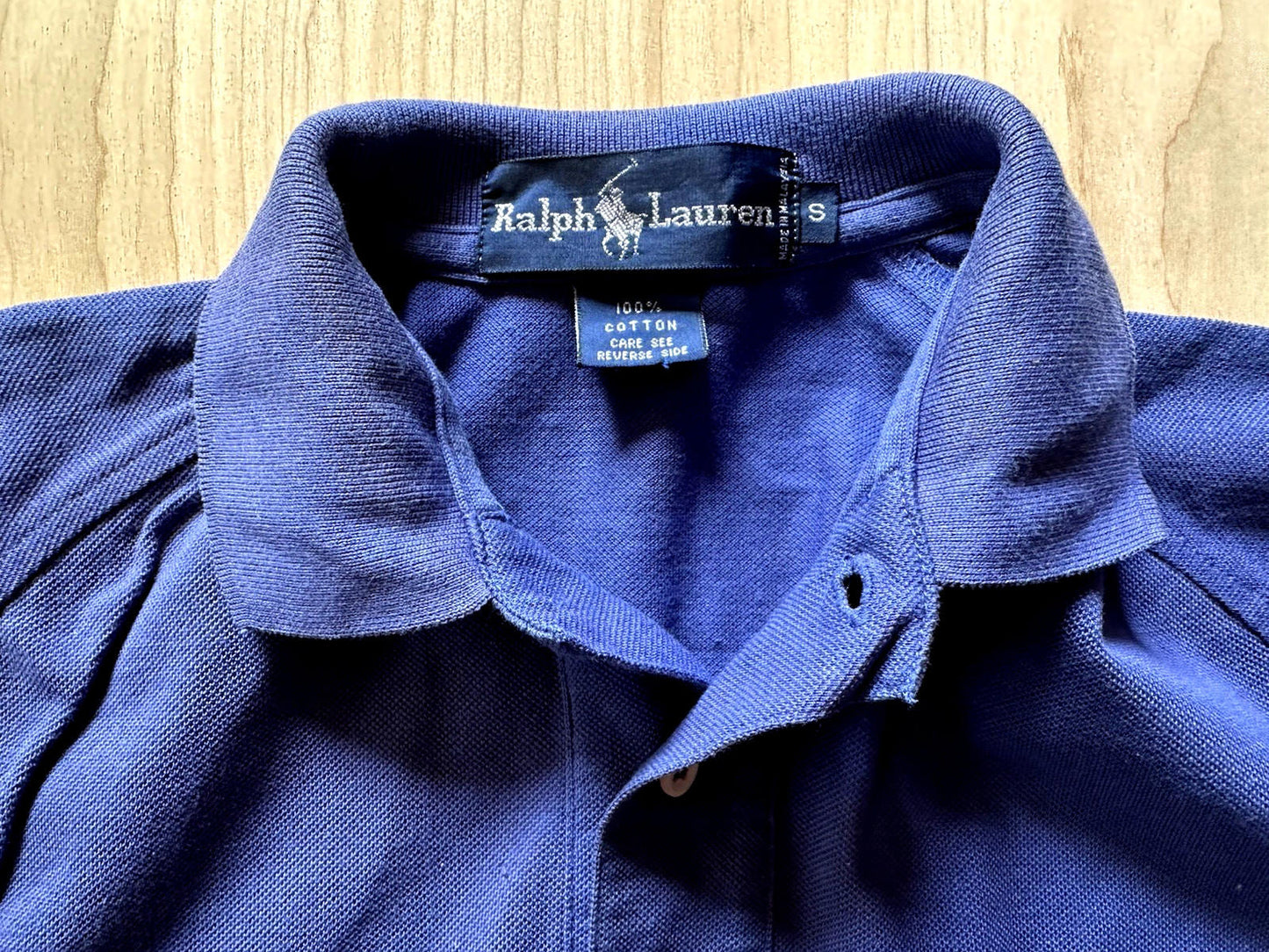 vintage 1970's RALPH LAUREN POLO shirt BLUE small CLEAN