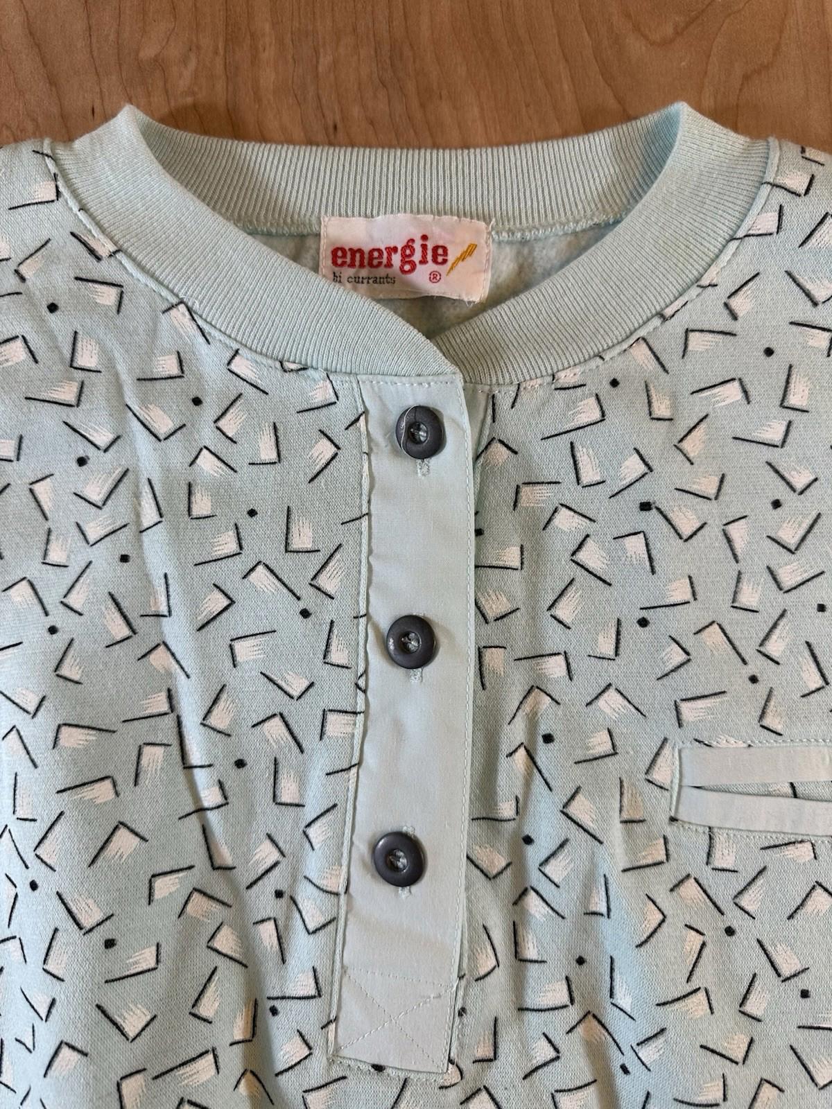 vintage 1980's SWEATSHIRT new wave VALLEY GIRL pullover BOTTON top pocket RAD