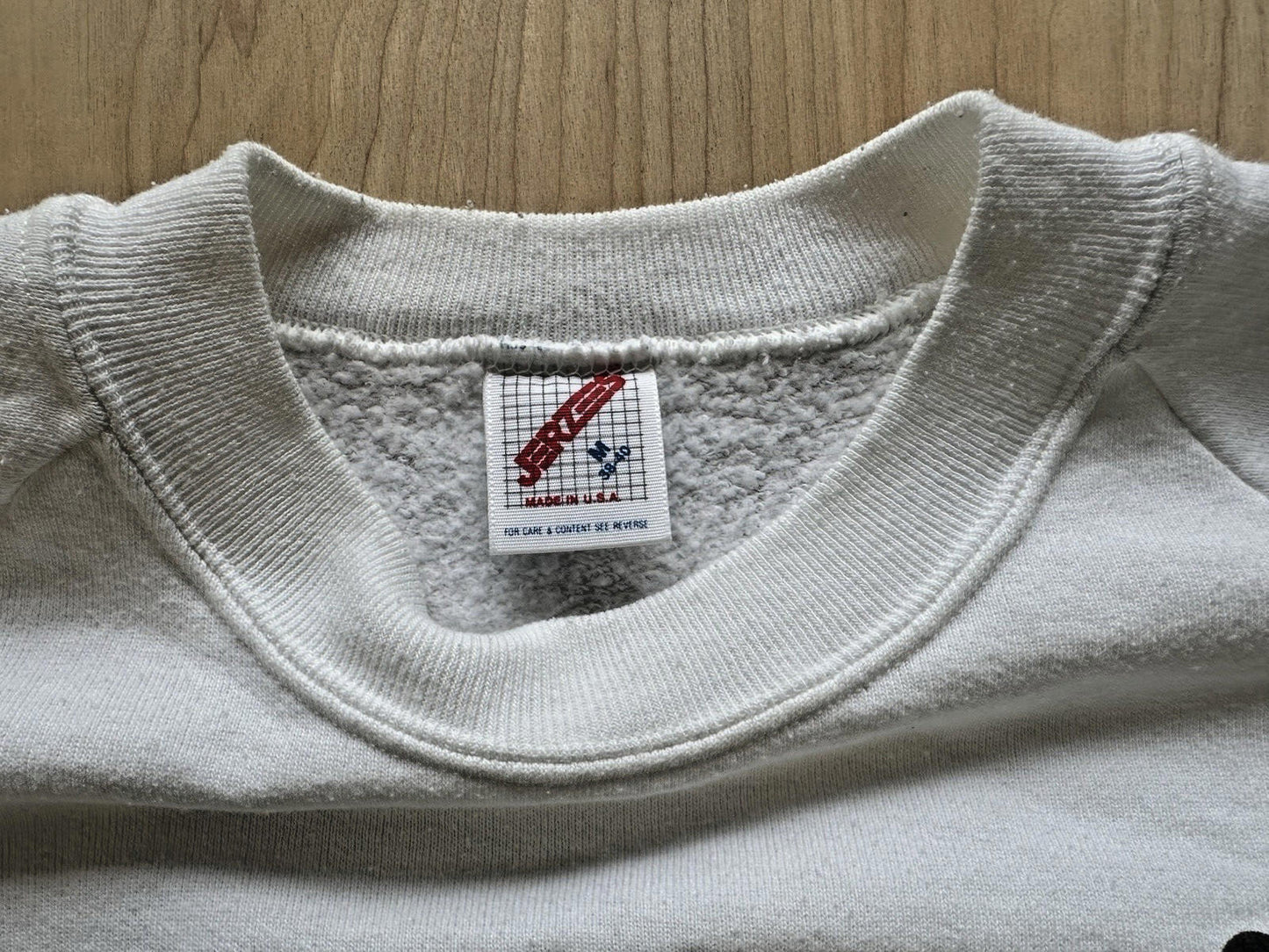 1980's vintage GRAND TETONS national park SWEATSHIRT white MEDIUM moose usa