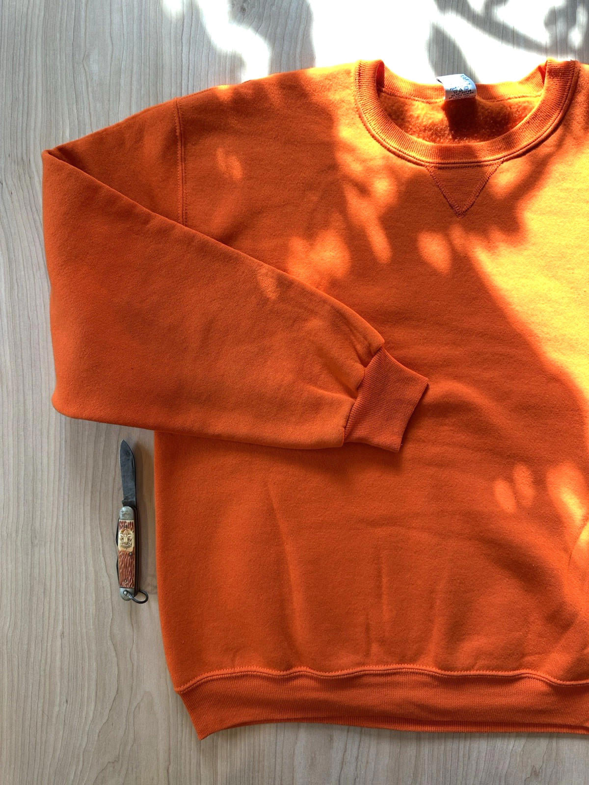 vintage 90's RUSSELL athletic ORANGE pullover sweatshirt size MEDIUM