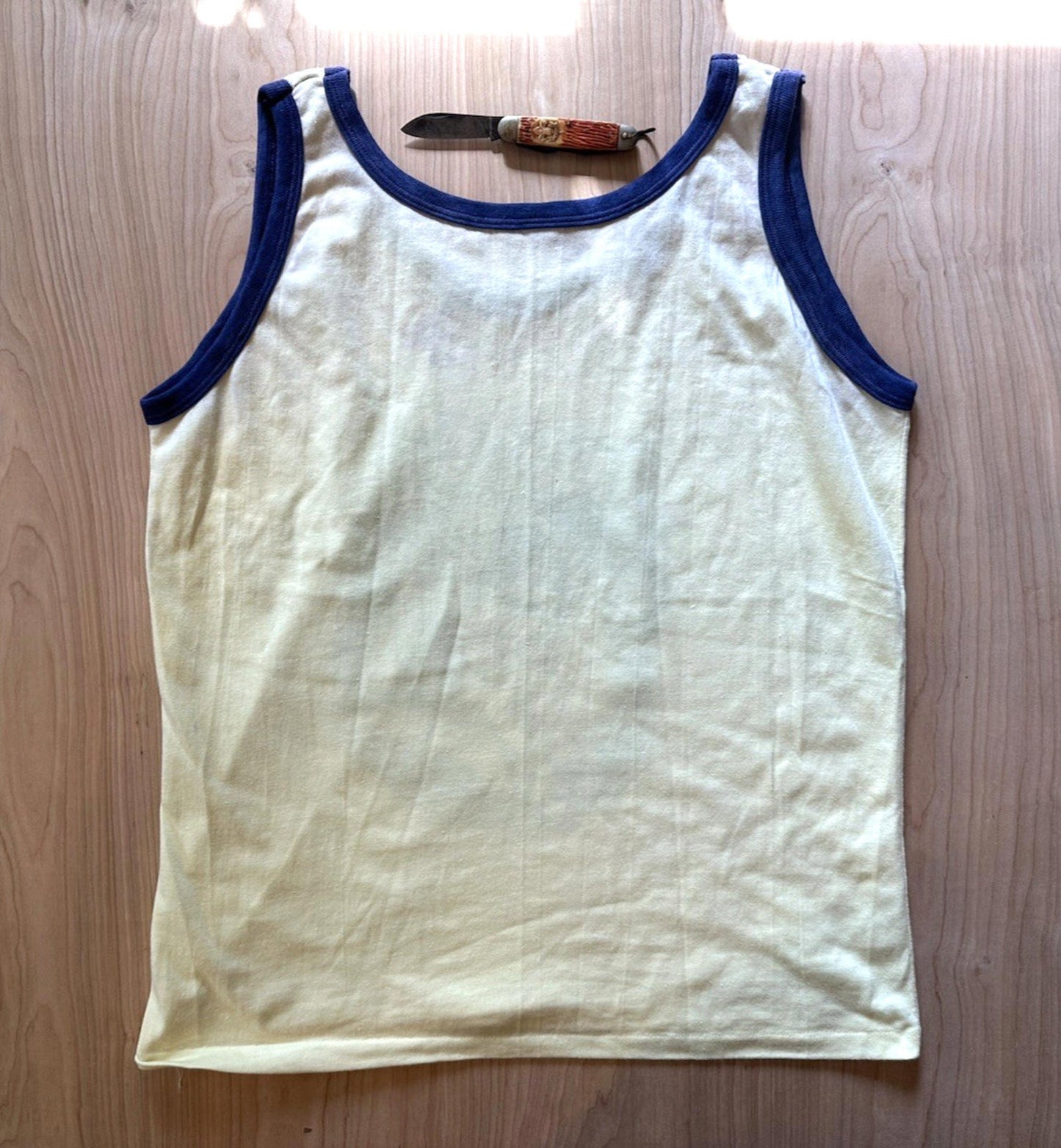vintage 1988 TARZAN TANK TOP ringer T shirt SINGLE STITCH must see YELLOW faded