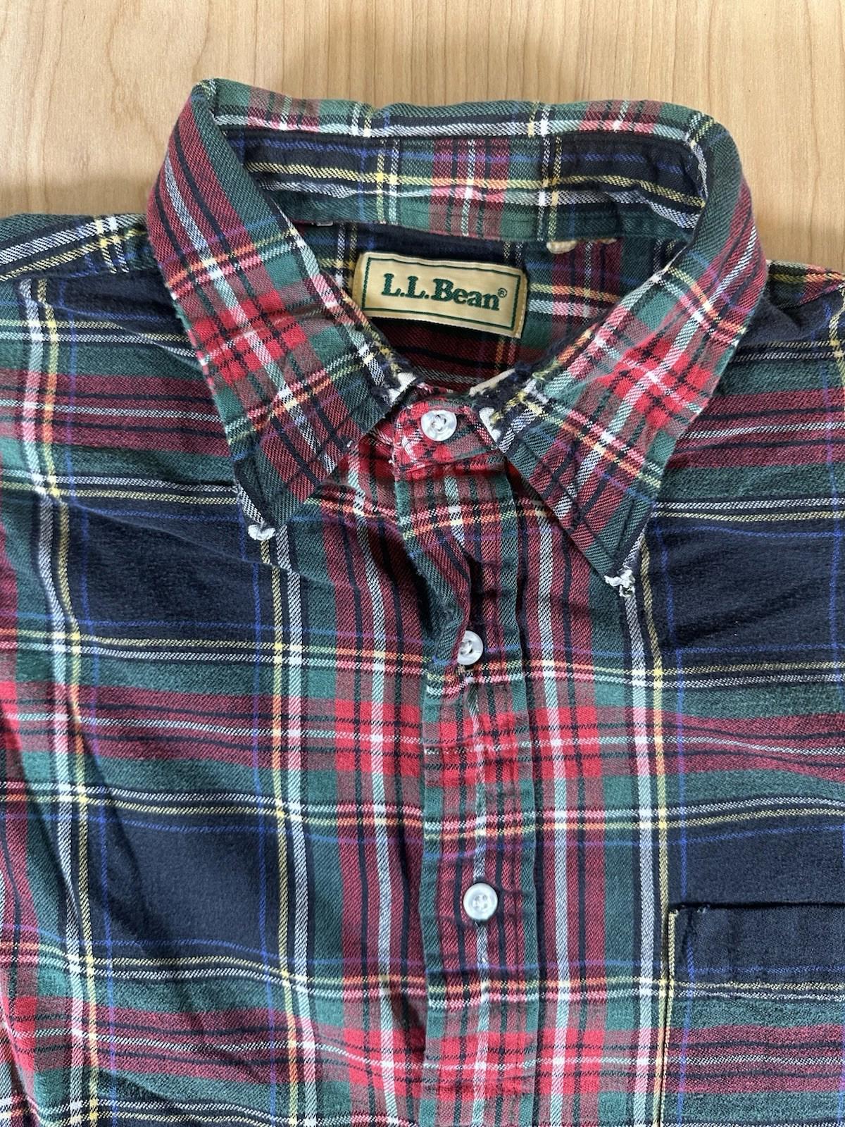 vintage 1980's LL BEAN flannel LONG SLEEVE worn SOFT preppy XTRA LARGE classic