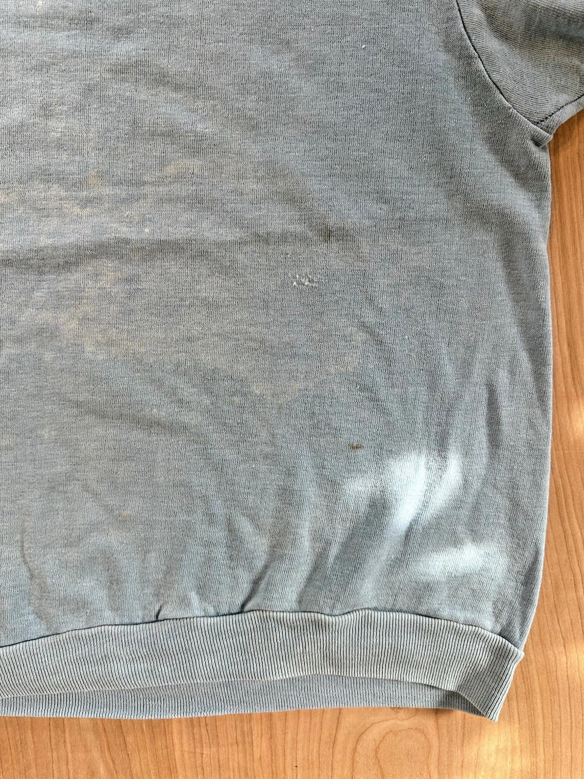 vintage 60's CRESLIN ringer SHORT SLEEVE SWEATSHIRT large FADED shredded PATINA