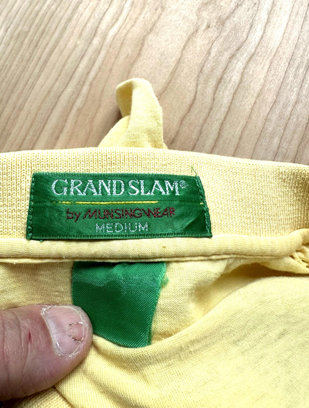 vintage PENGUINE munsingwear POLO pocket YELLOW striped prep golf indie rock