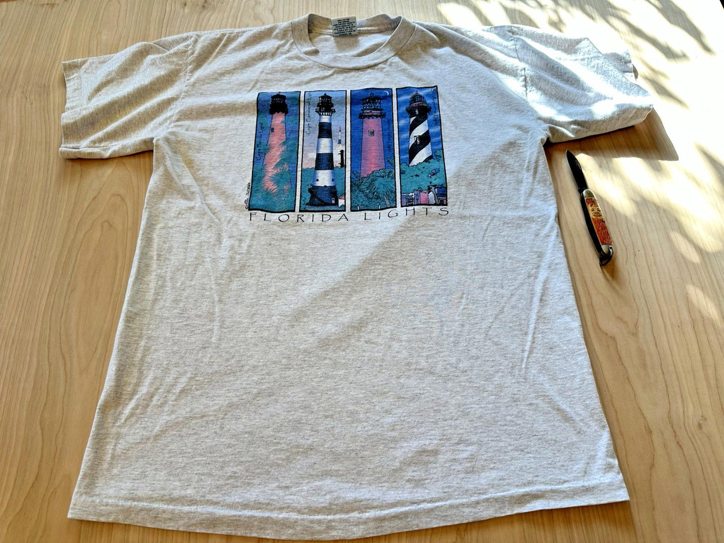 vintage 90's FLORIDA LIGHTHOUSE T SHIRT single stitch preppy LARGE nautical