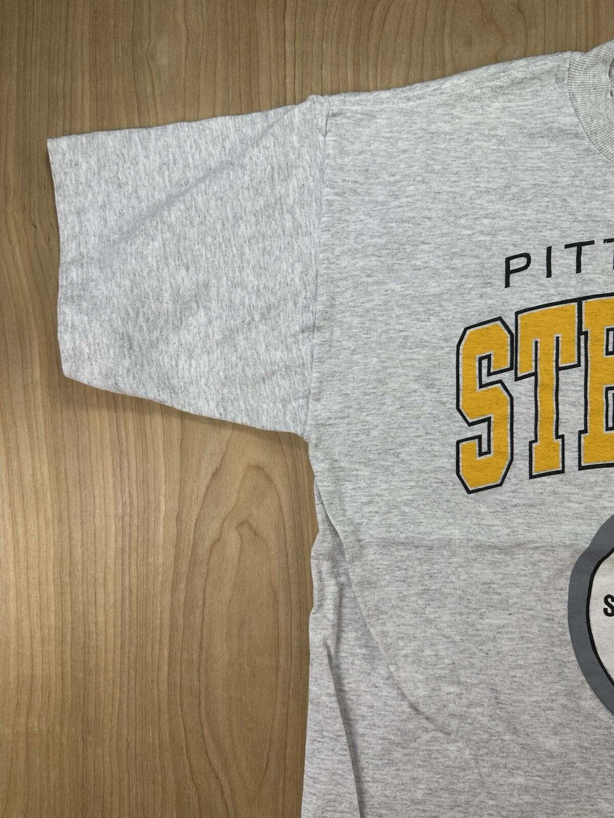 vintage 95 Pittsburgh STEELERS T SHIRT heavy duty all COTTON MILLER T usa made L