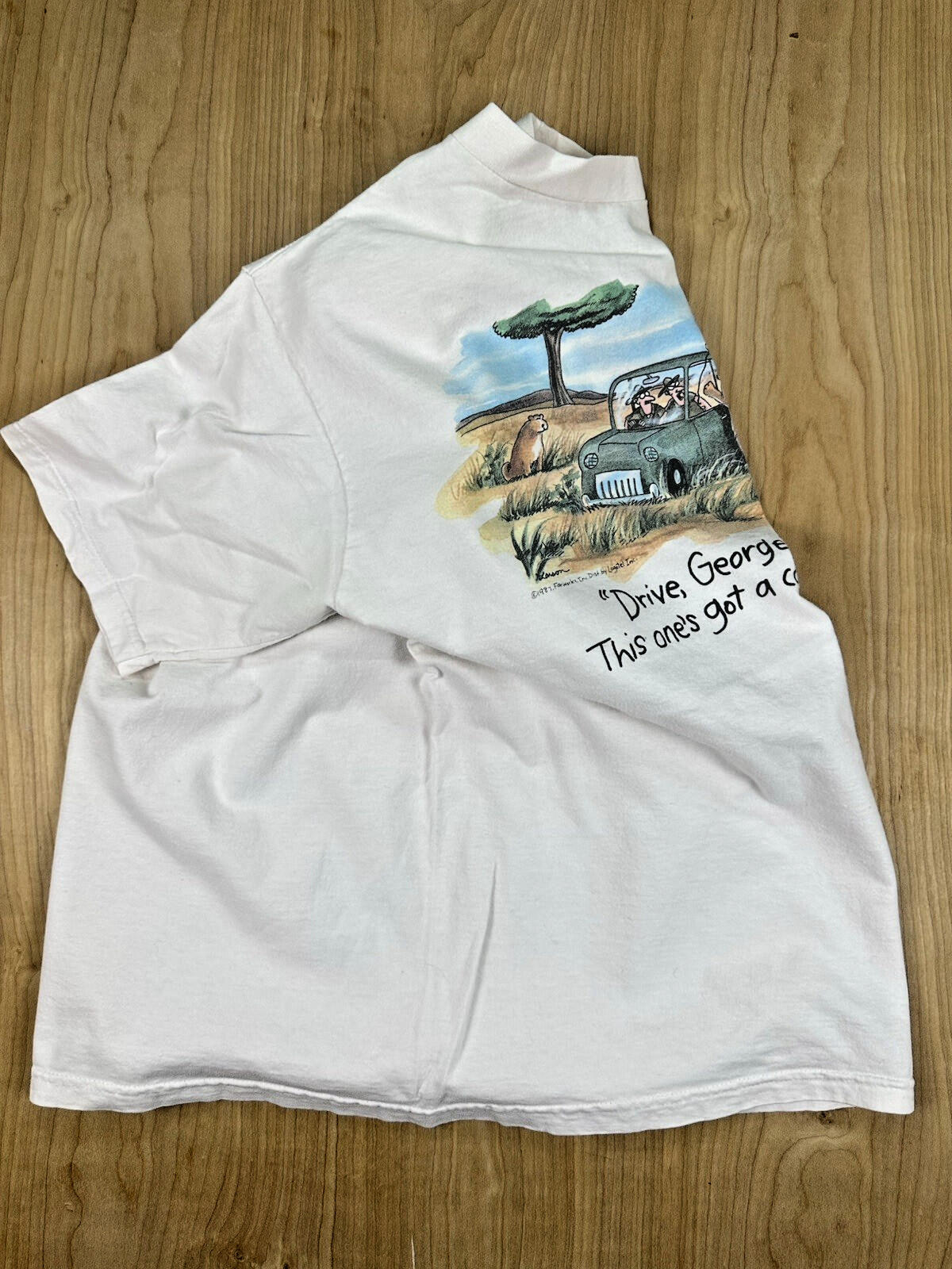 vintage 80's THE FAR SIDE t shirt Gary Larson LARGE comic COTTON