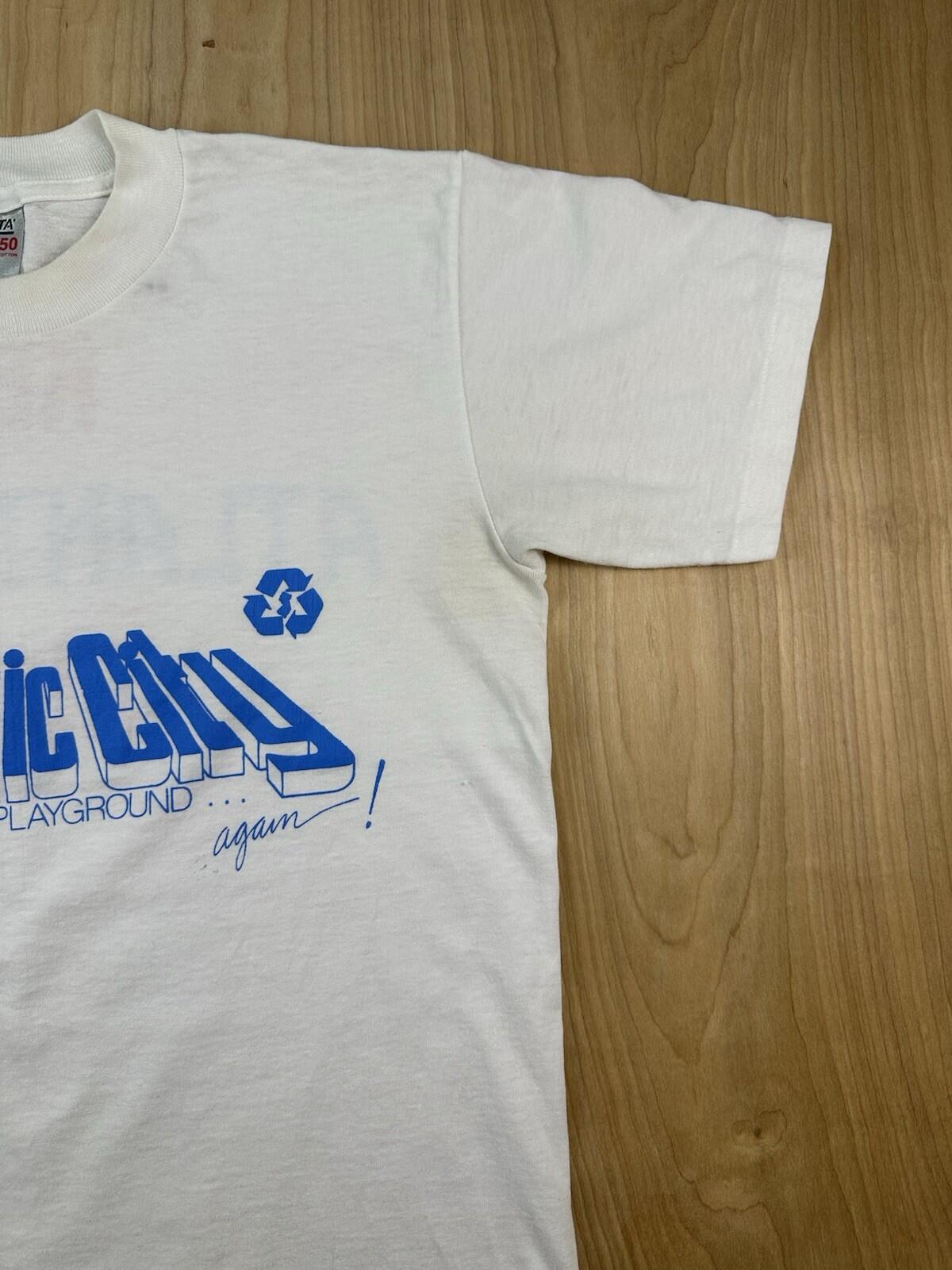vintage 80's ATLANTIC CITY t shirt KEEP A.C. CLEAN size MEDIUM new jersey