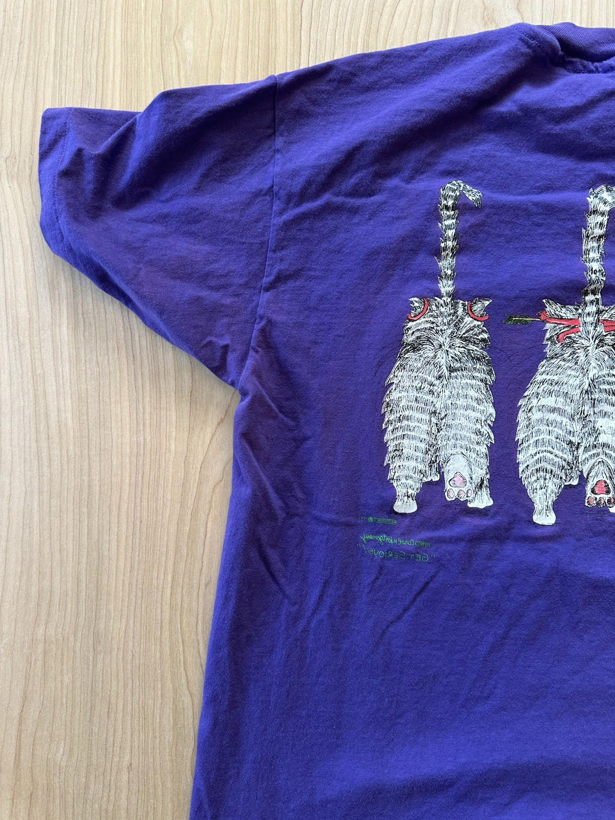 vintage 90's get serious CAT SHIRT three kitties in glasses and ties XL cartoon