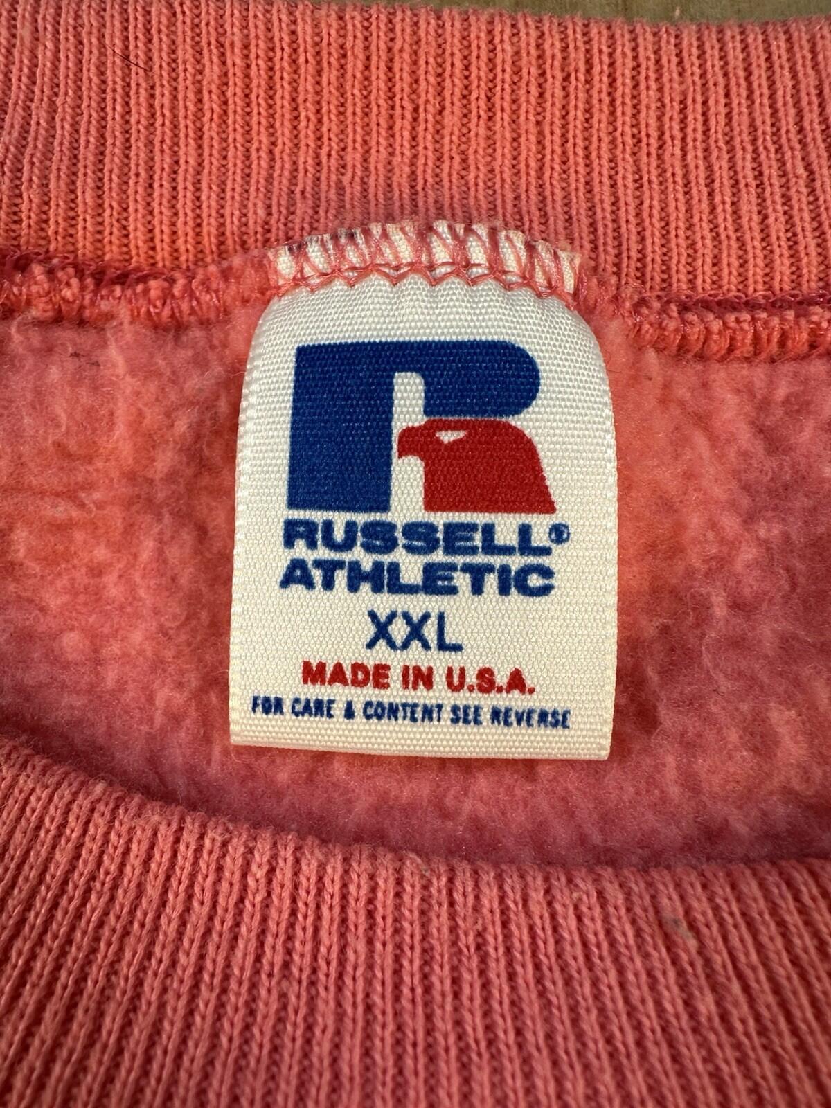 vintage 80's GREAT ADVENTURE sweatshirt RUSSELL ATHLETIC USA made XXL pink