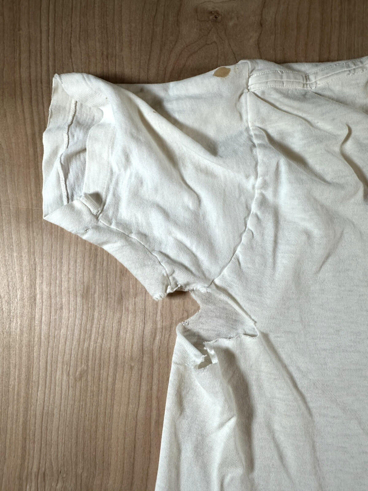 vintage 60's JOCKEY UNDERSHIRT v neck SHREDDED worn PATINA torn MEDIUM j1