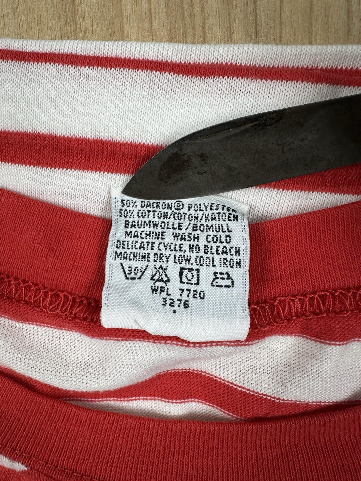 vintage 80's LE TIGRE red and white striped TOP beachy SAILOR GIRL punk LARGE