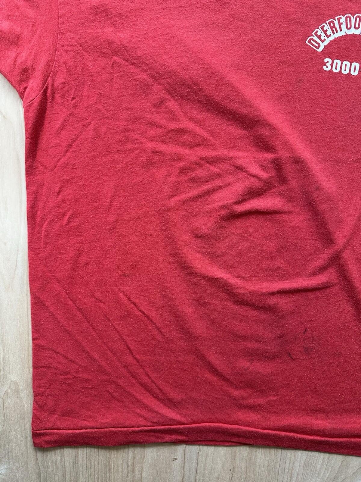 vintage 1980's CAMP T SHIRT screen stars DEERFOOT LODGE  3000-12 red shirt large
