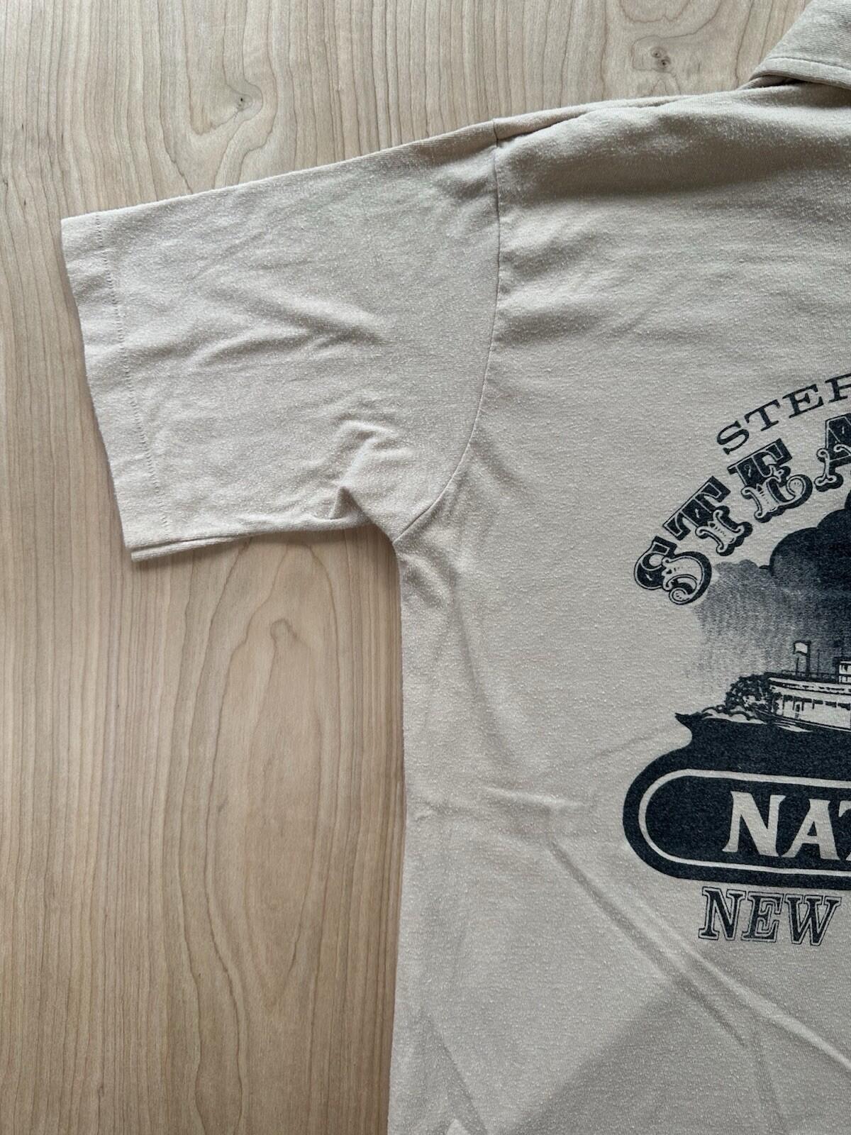 vintage 70's STEAMBOAT shirt NEW ORLEANS natchez LARGE pocket 2 sided RARE