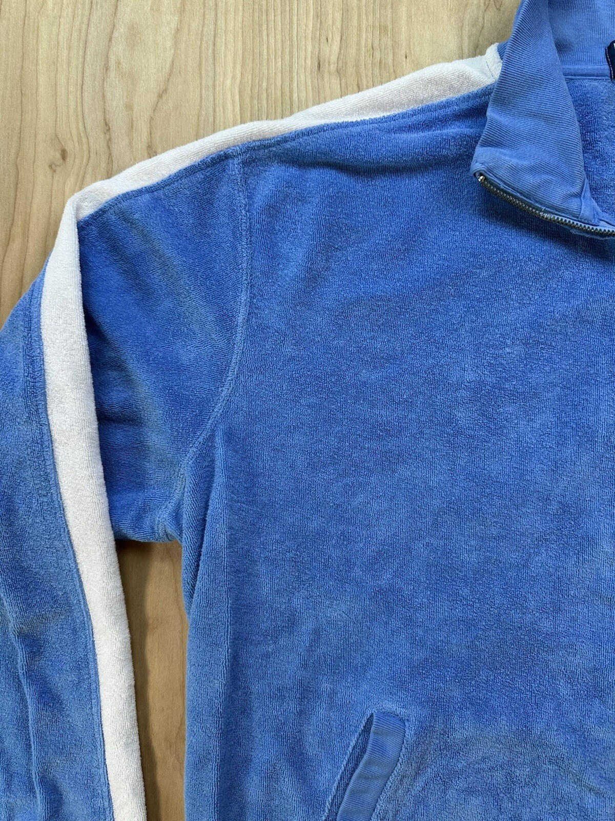 vintage 80's POLO RALPH LAUREN terry cloth ZIP UP SWEATSHIRT JACKET large STRIPE