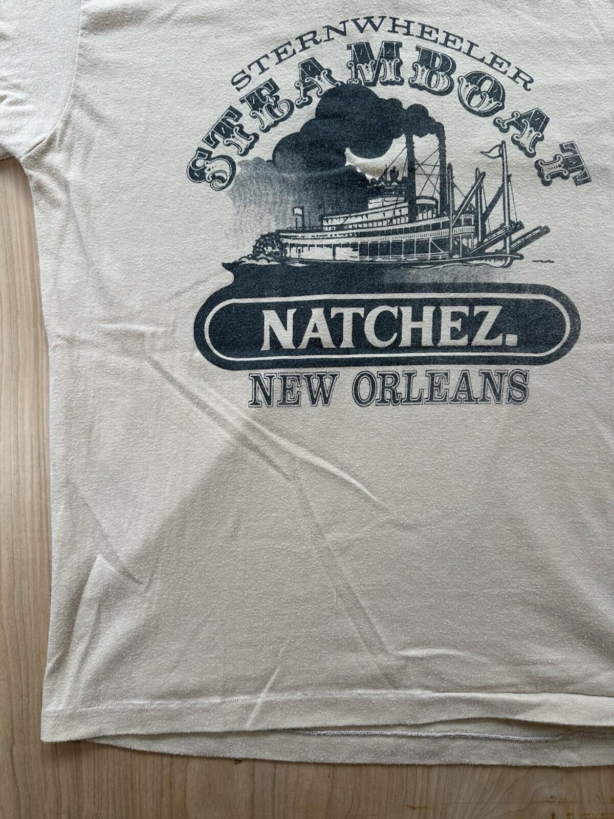 vintage 70's STEAMBOAT shirt NEW ORLEANS natchez LARGE pocket 2 sided RARE