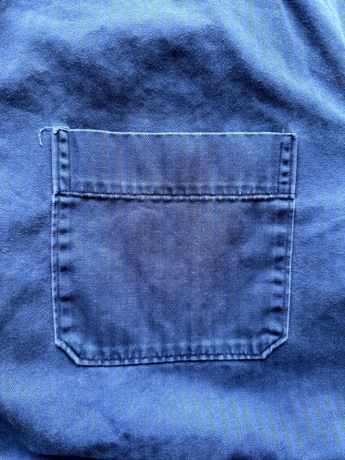 vintage 90's Abercrombie & fitch WORK SHIRT XL blue herringbone COTTON rare NICE