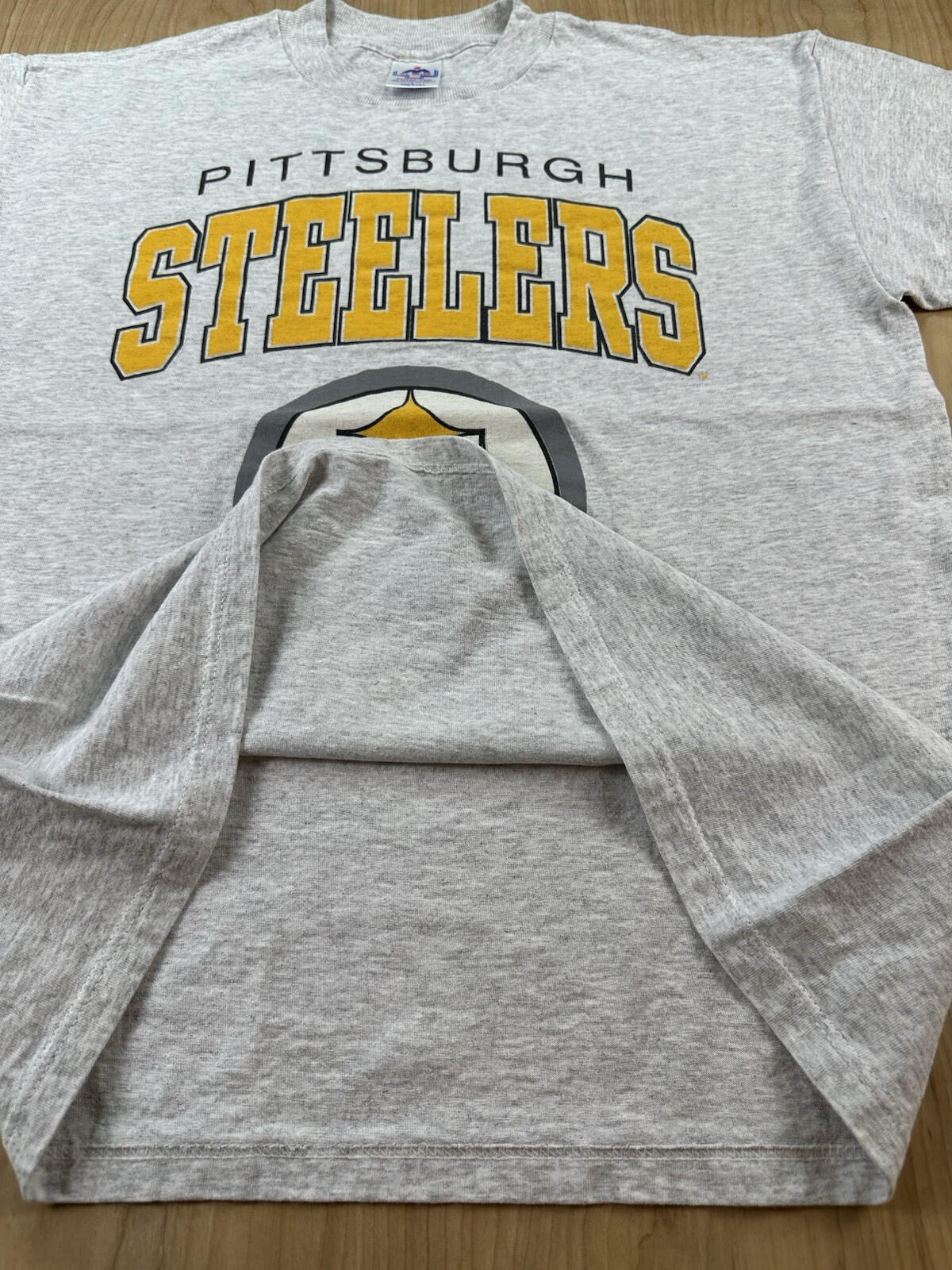 vintage 95 Pittsburgh STEELERS T SHIRT heavy duty all COTTON MILLER T usa made L