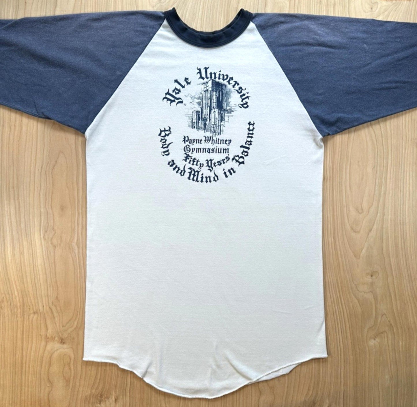vintage 1985 CHAMPION raglan YALE UNIVERSITY gymnasium COTTON rare AMAZING