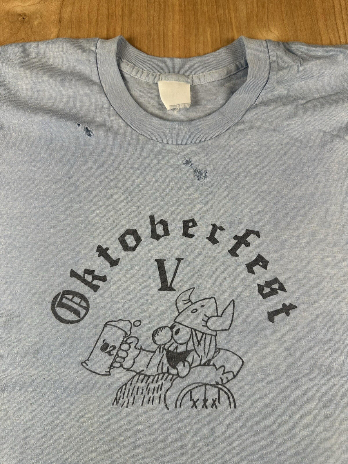 vintage 1982 OKTOBERFEST T SHIRT haggar the horible SHREDDED patina FADE