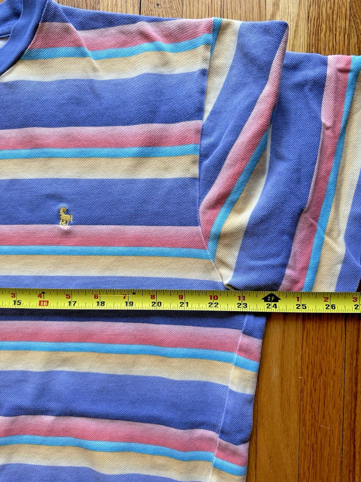 vintage HUNT CLUB faded striped crew neck SHIRT size LARGE 90'S jc penny