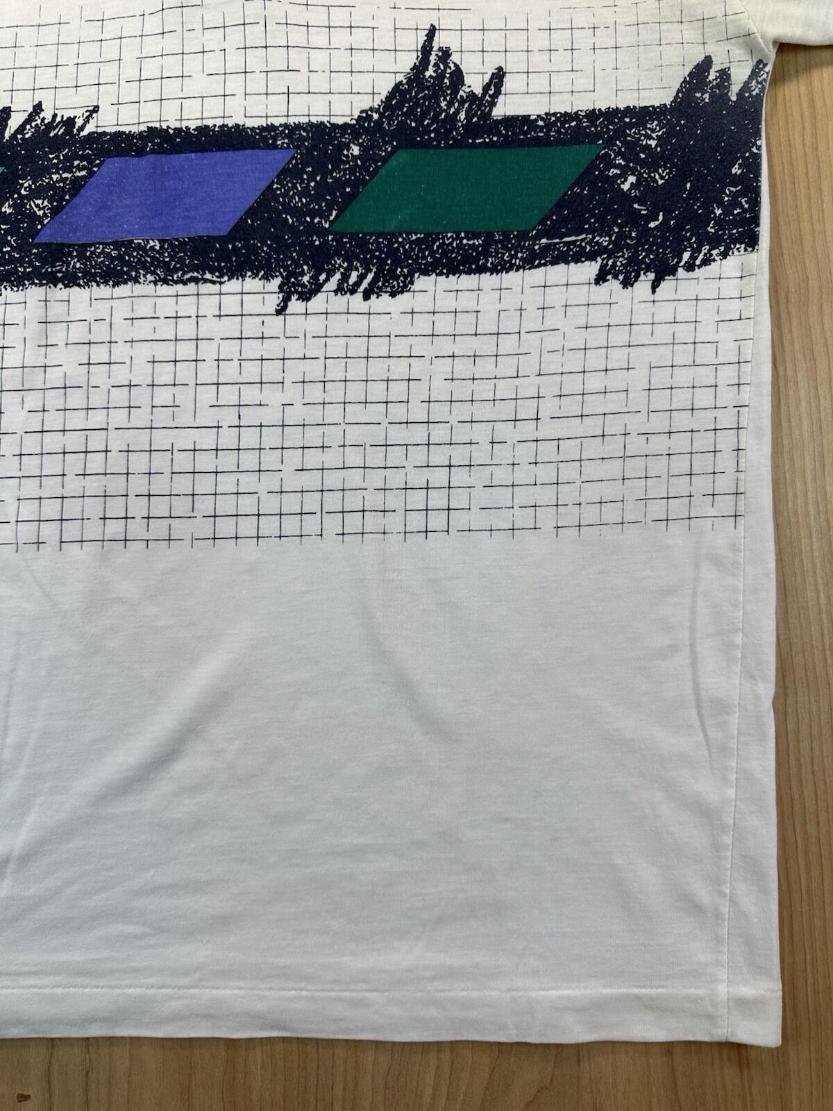 vintage 90's DUNLOP super faded POLO geometric design MEDIUM teal PURPLE preppy