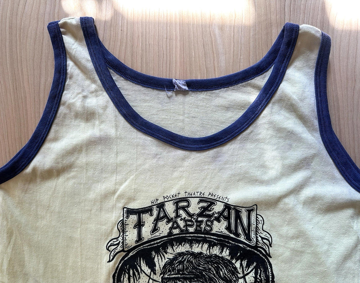 vintage 1988 TARZAN TANK TOP ringer T shirt SINGLE STITCH must see YELLOW faded