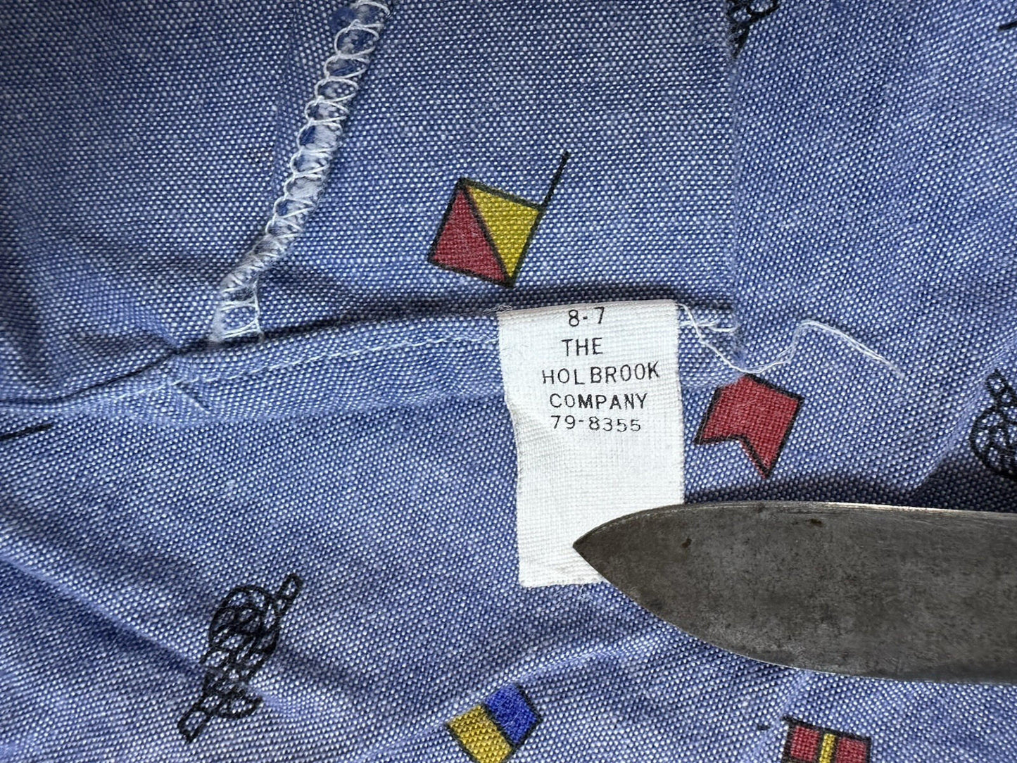 vintage 80's CHAMBRAY nautical theme BUTTON DOWN xtra large CREGOS stone harbor