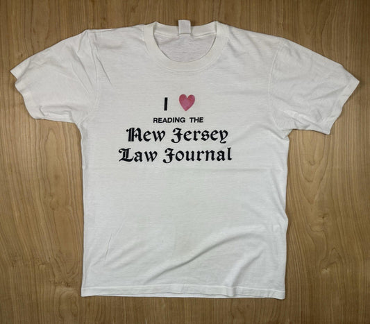 vintage 80's I LOVE THE NEW JERSEY LAW JOURNAL t shirt SINGLE STITCH lawyer core