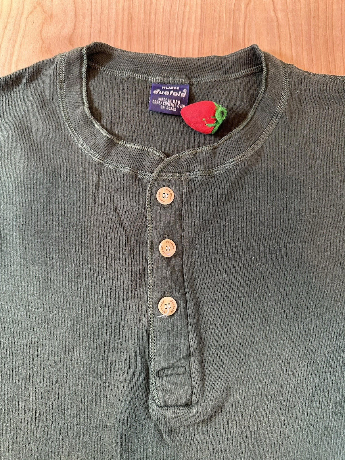 vintage 70's Duofold henly collar Thermal green Made In Usa xtra large Gorp