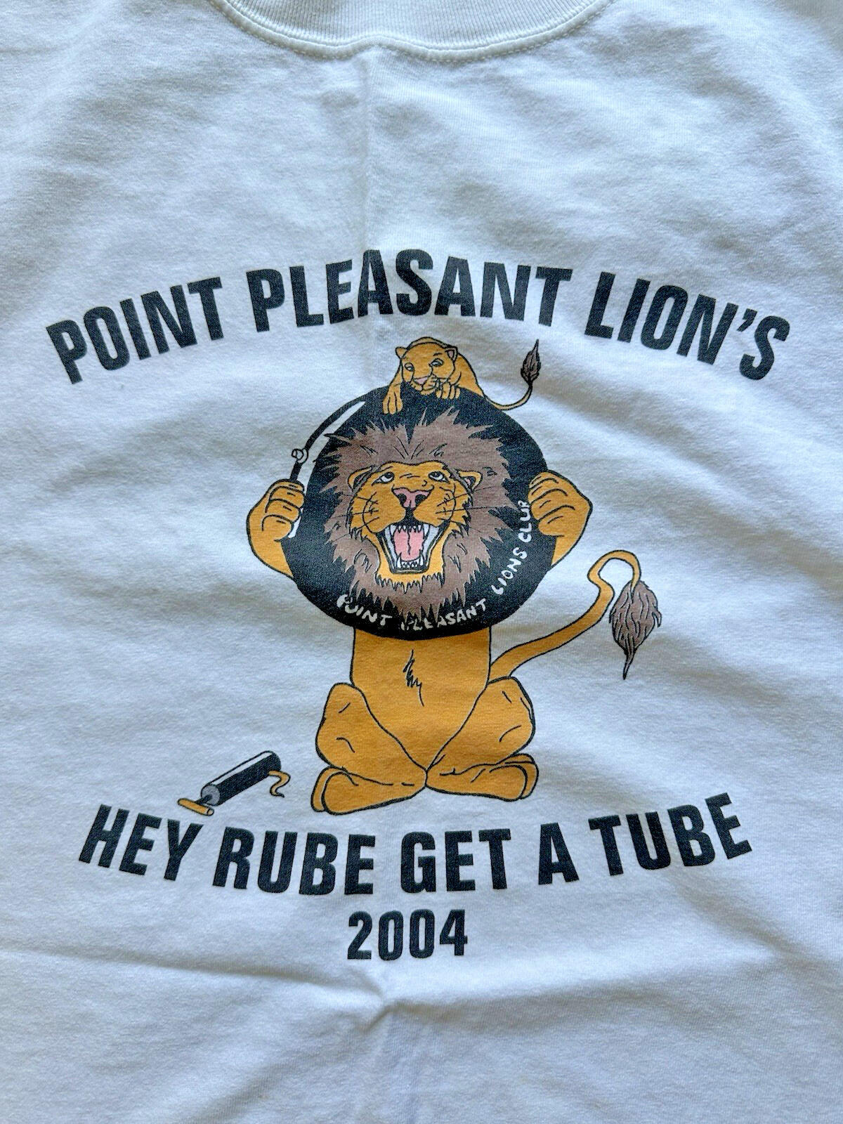 TUBING T SHIRT vintage point pleasant beach LIONS CLUB coors light NJ 2XL