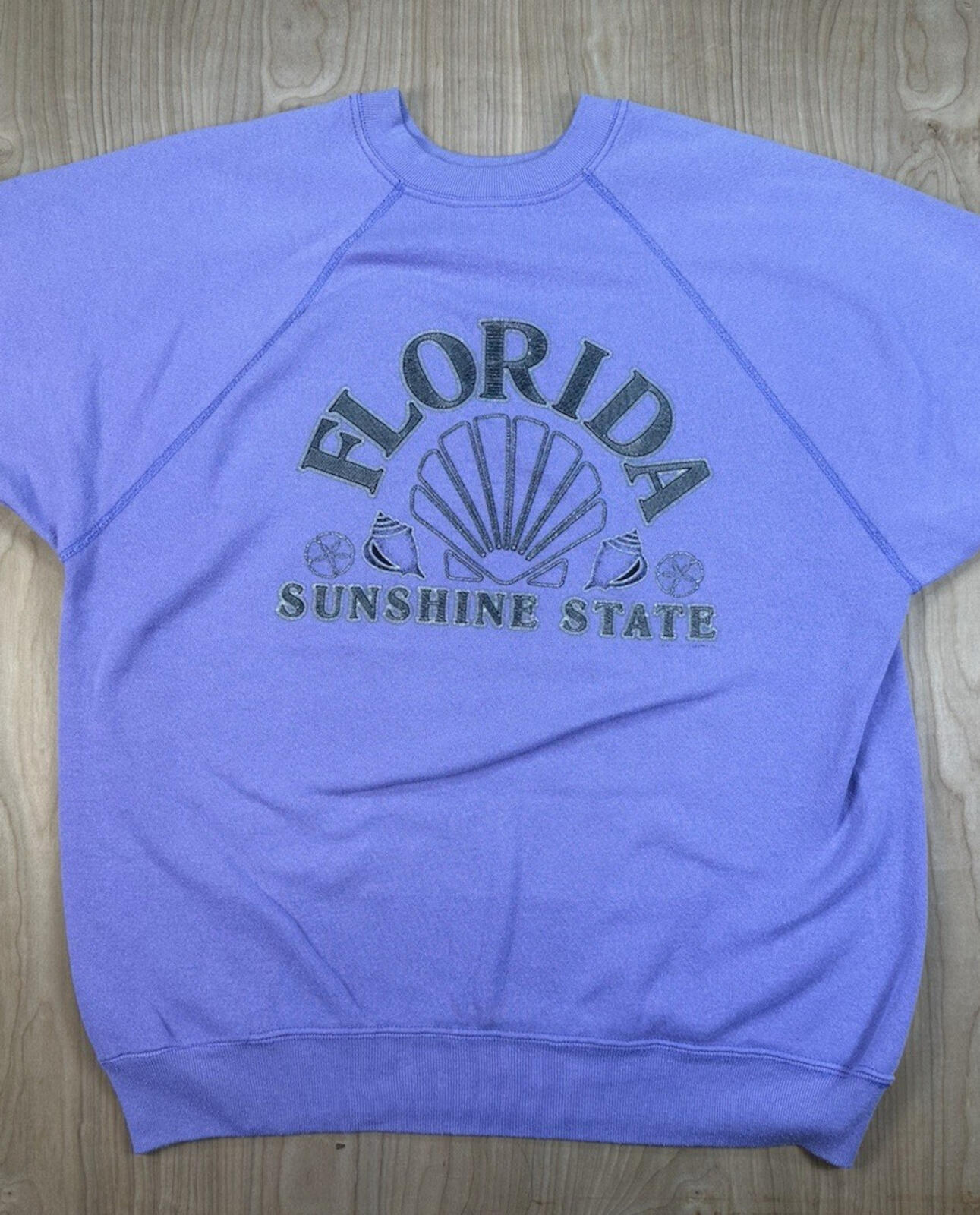 vintage 90's FLORIDA tultex raglan SHORT SLEEVE SWEATSHIRT large LAVENDER wow