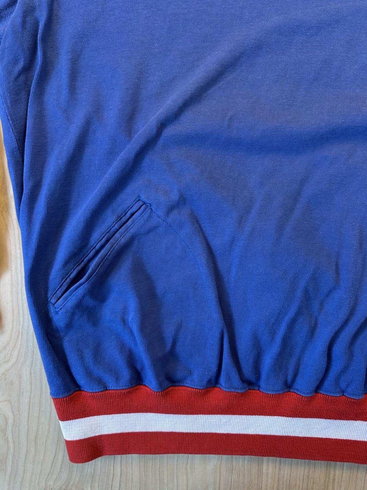 vintage POLO crewneck SWEATSHIRT red white blue STRIPE pockets XTRA LARGE