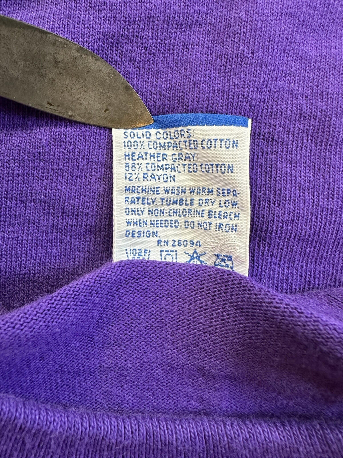 vintage 80's CHAMPION logo T SHIRT purple ALL COTTON made in USA xtra large