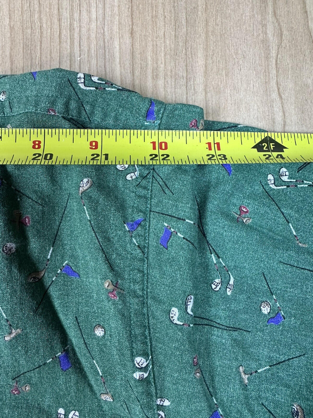 vintage 90's CHAPS RALPH LAUREN button down ALL OVER GOLF PRINT cotton XL green