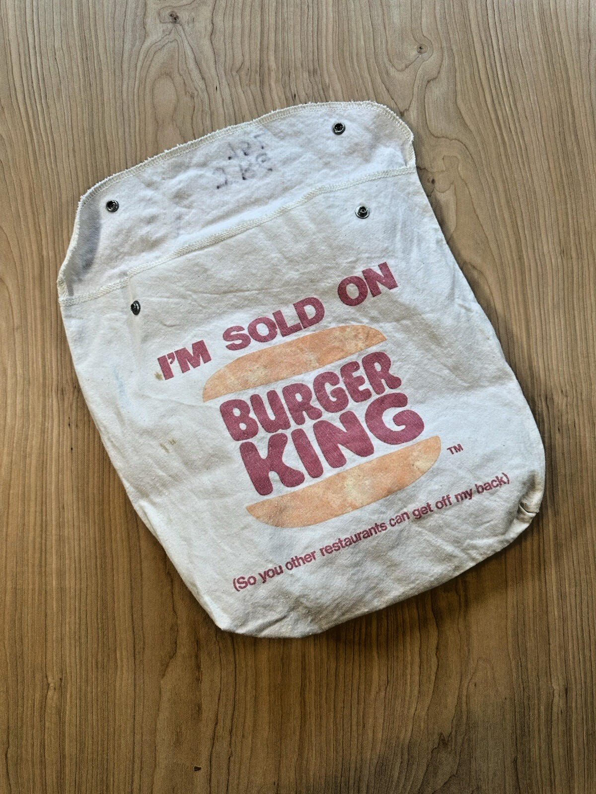 vintage BURGER KING promo canvas BACKPACK 1980 indie rare