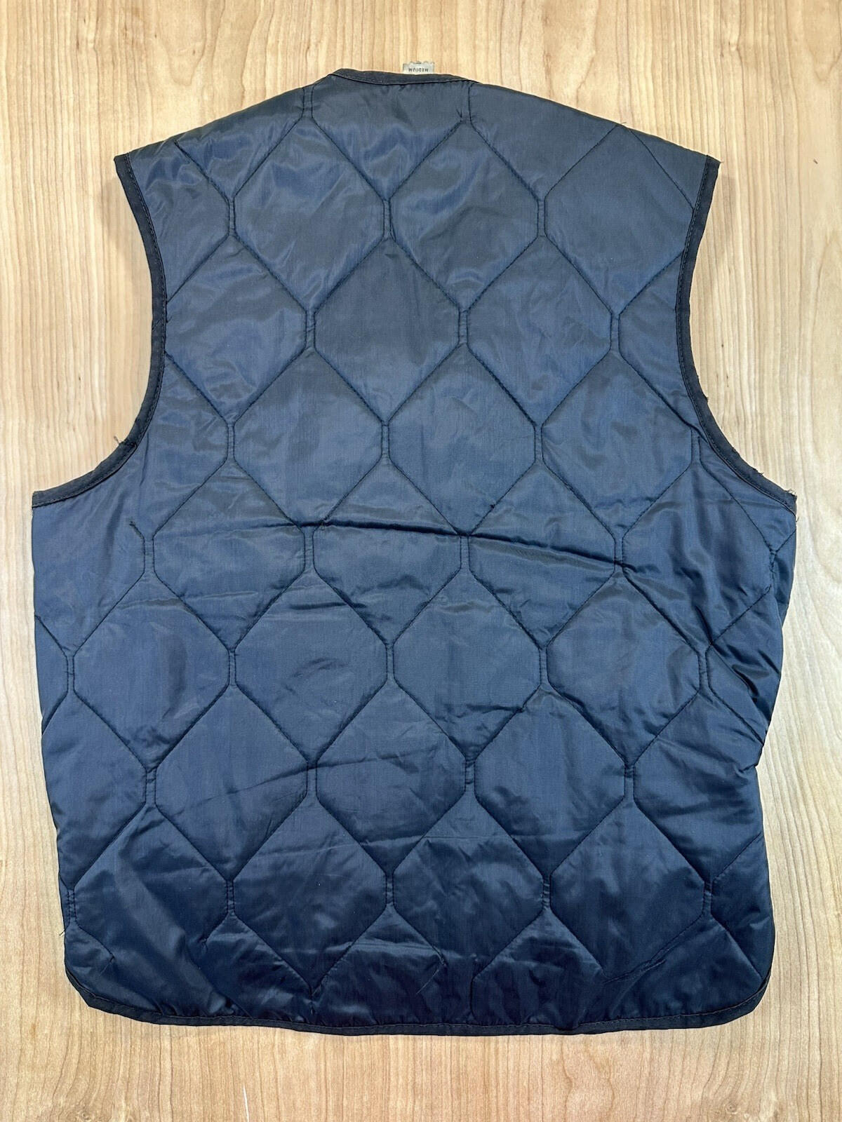 vintage 70's WORK WEAR quilted ZIP UP VEST three pockets MADE IN USA medium