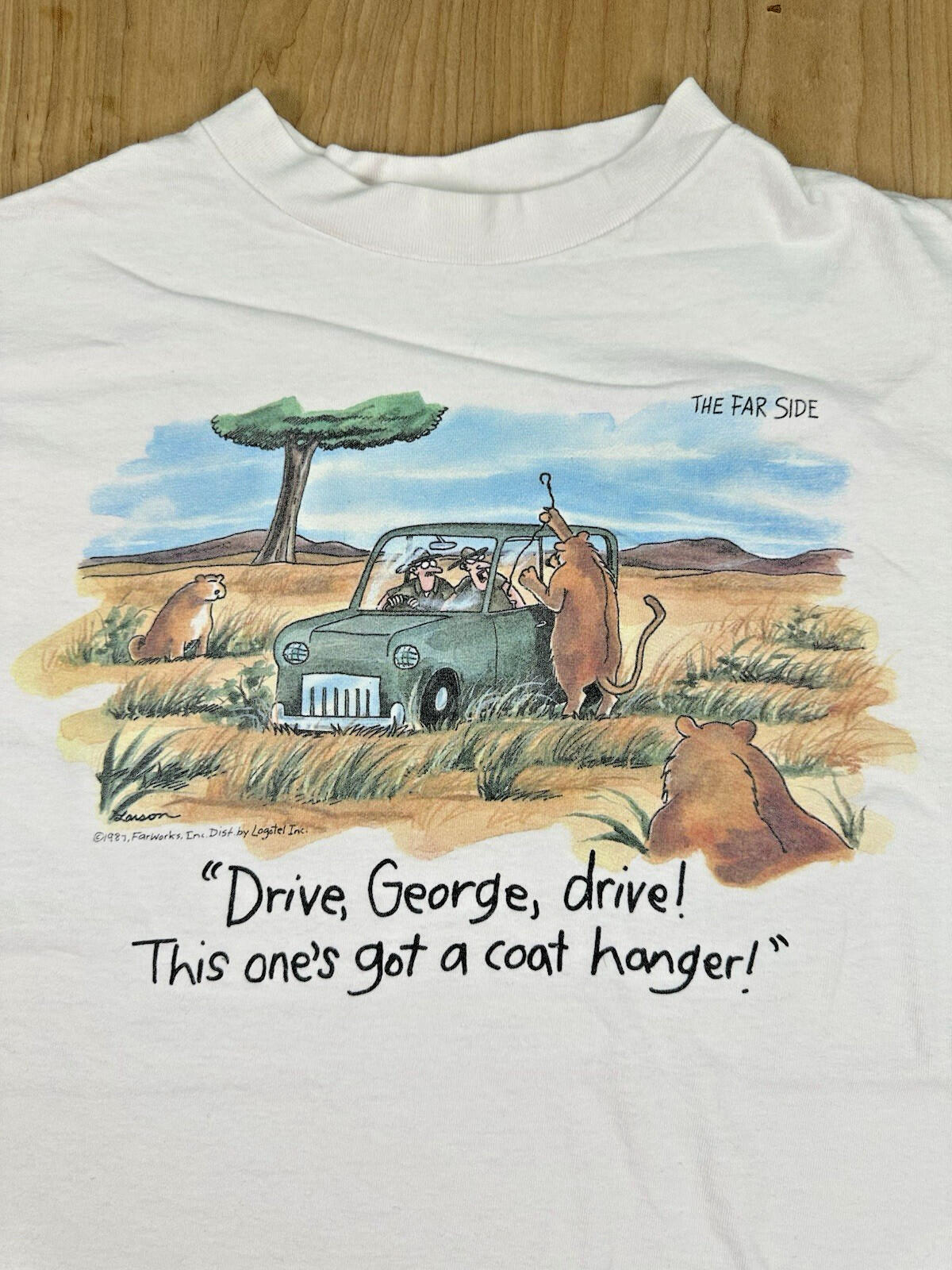 vintage 80's THE FAR SIDE t shirt Gary Larson LARGE comic COTTON