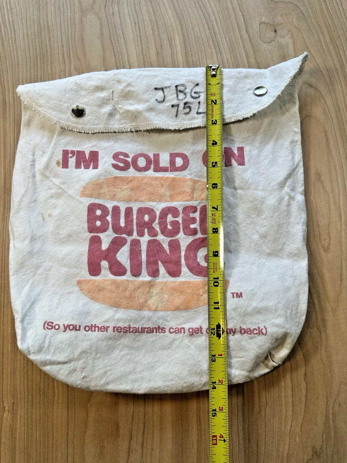 vintage BURGER KING promo canvas BACKPACK 1980 indie rare